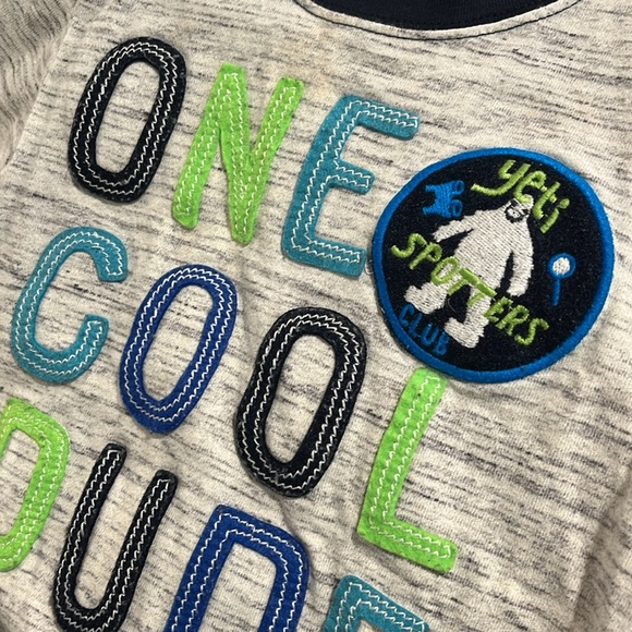 GYMBOREE Toddler Boys 2T One Cool Dude Yeti Patch Appliqué Long Sleeve Shirt - Picture 7 of 7
